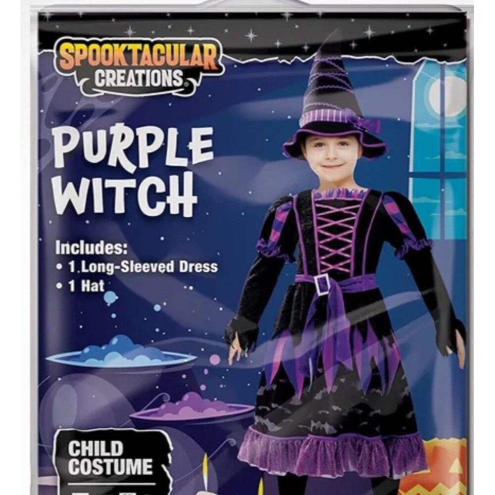 PURPLE WITCH Costume TODDLER 3T Halloween Spooktacular Creations NIP